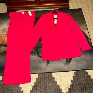 Abercrombie & Fitch Fuchsia Blazer With Wide Leg Trouser Pants-NWTS